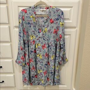 Entro Multicolor Butterfly Print dress